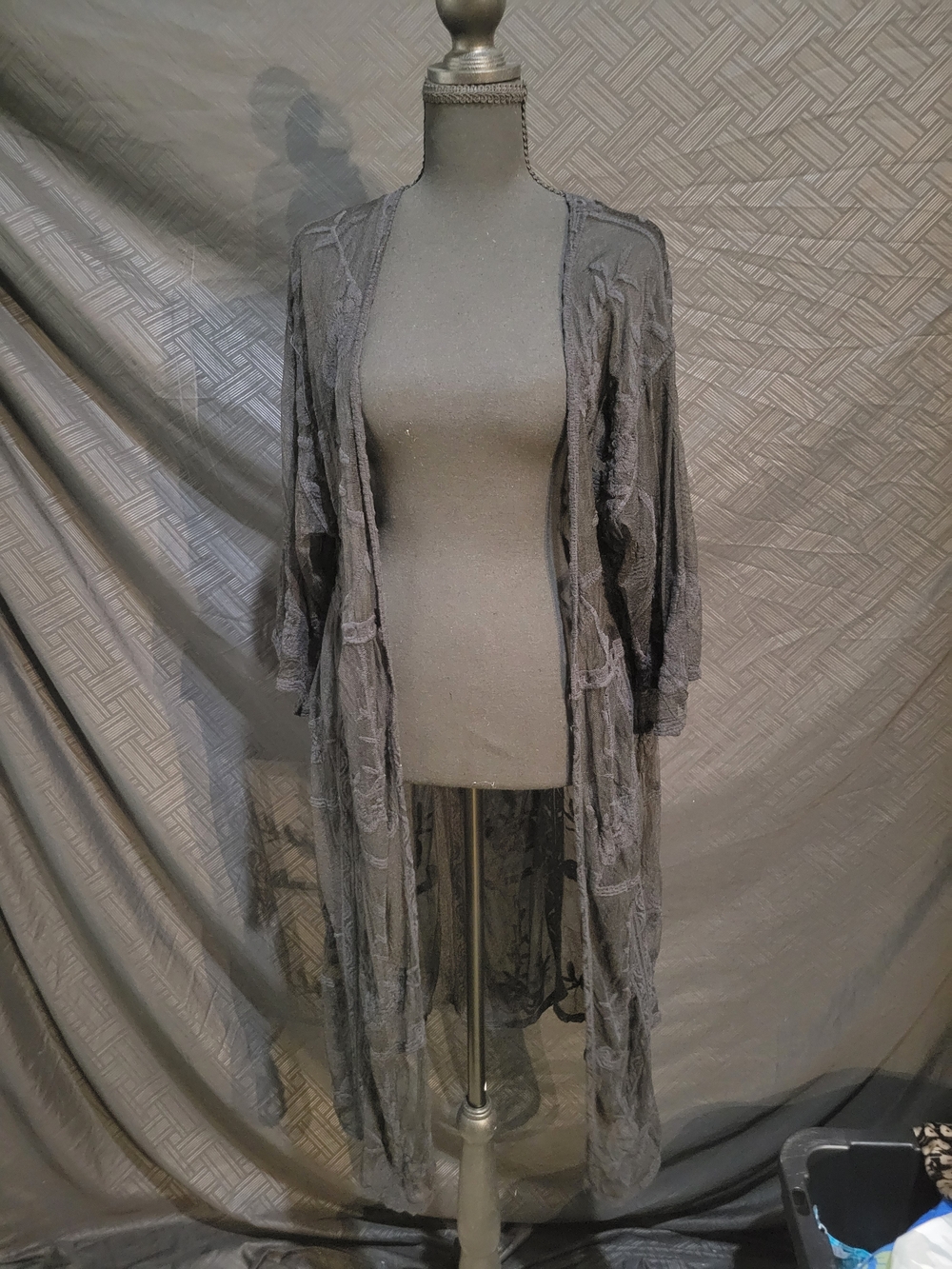 Lauren  Conrad Women Cover Up , OS Black Embroidered Floral Design Festival